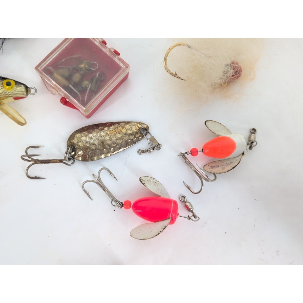 Vintage Fishing Lures Lot Mepps Aglia Red Devil Rapala Hula Spinners Hooks - Picture 6 of 14